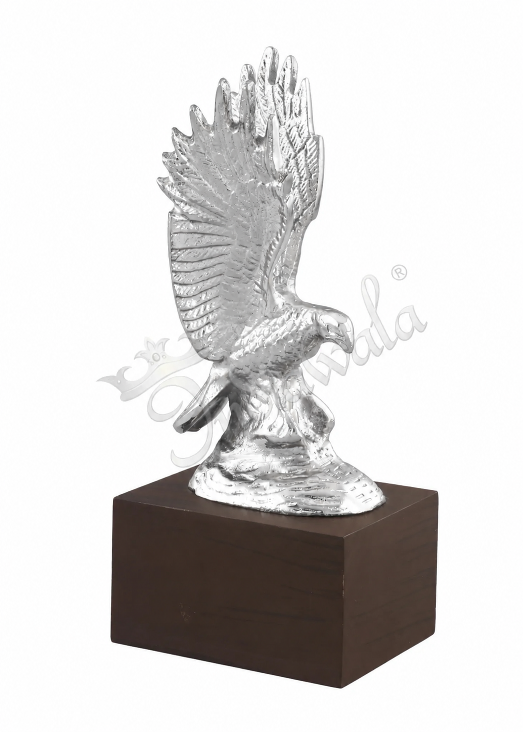 10 Inch German Silver Eagle Statue - Material: Metal