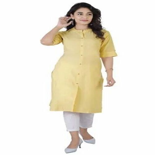 Ladies Yellow Cotton Kurti