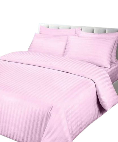 Pink Stripe Double Duvet Cover - Feature: Breathable