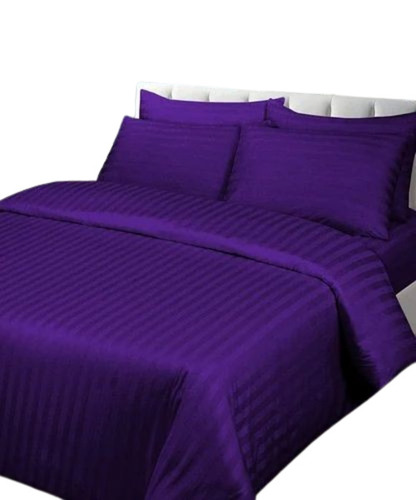 Purple Stripe Double Duvet Cover - Feature: Quick Dry