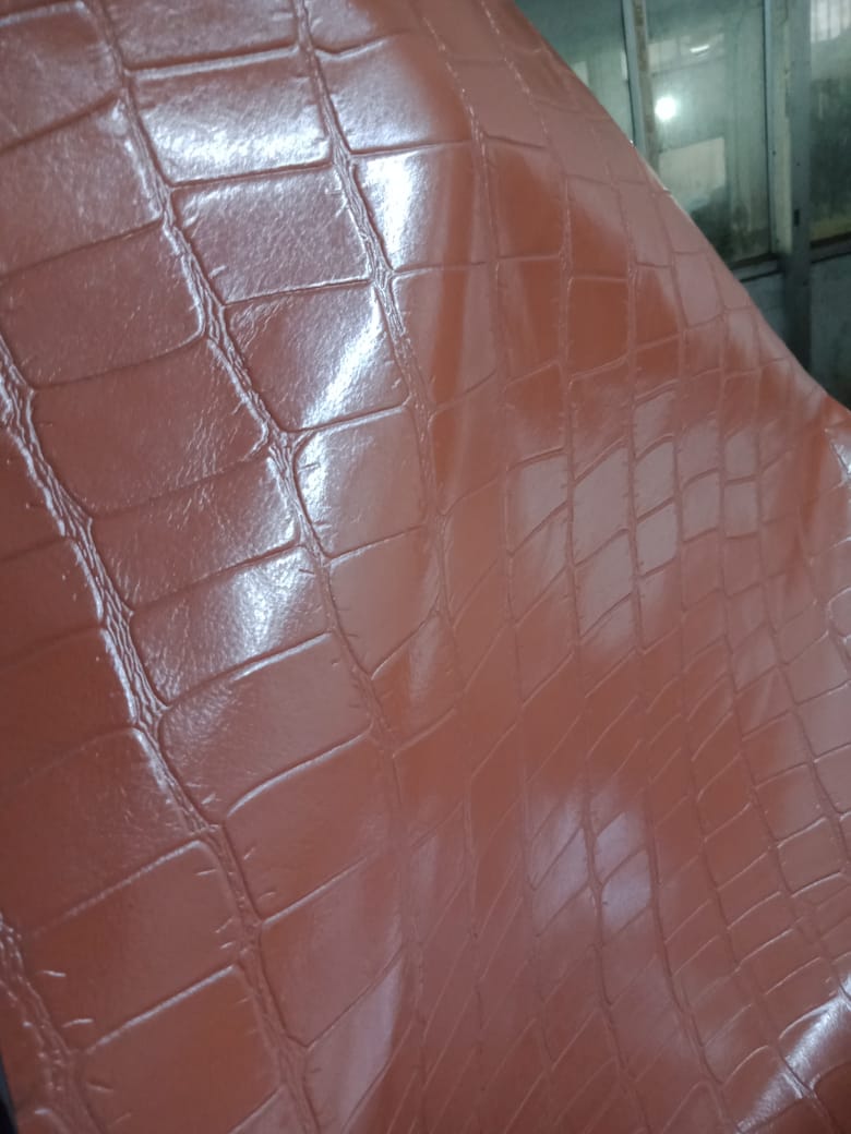 Croco Print Embossed Premium Genuine Leather For Garments