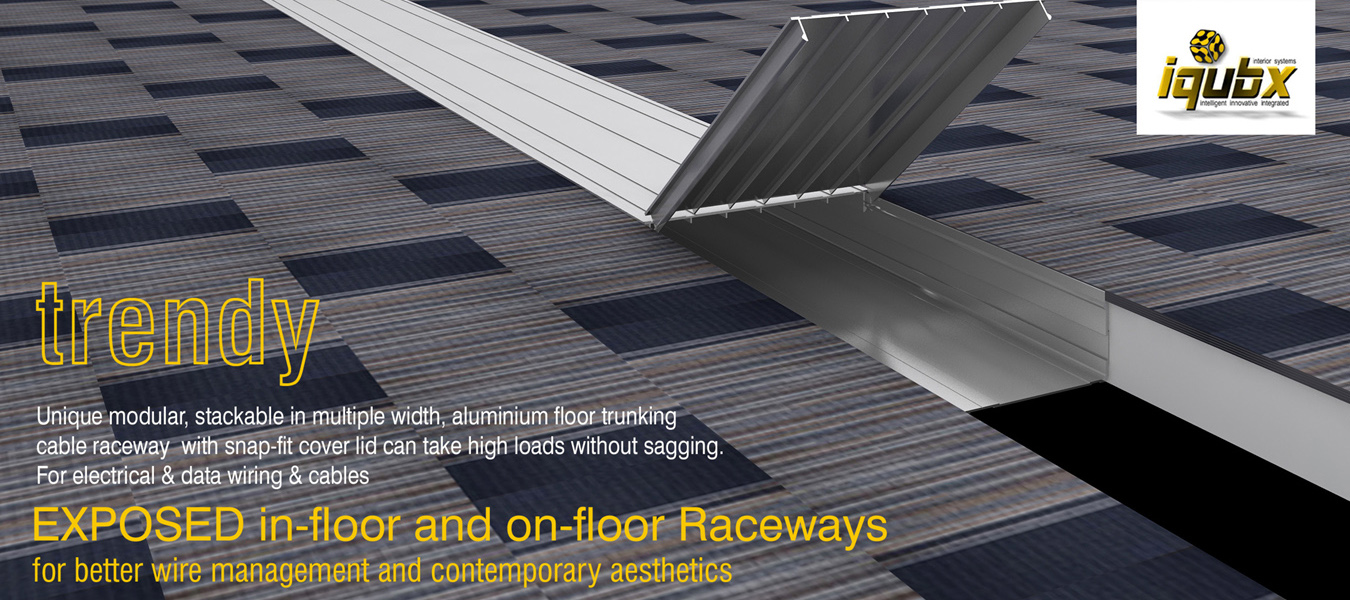 IQUBX RW011 Modular Aluminium Floor Cable Raceway 150 45 mm