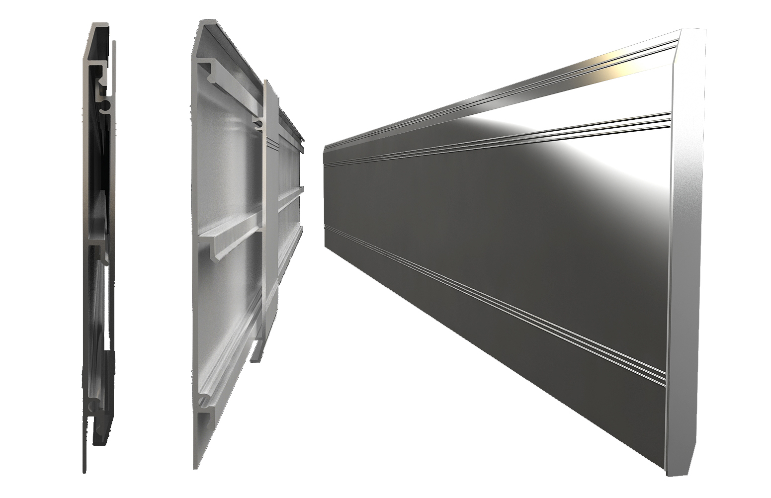 Iqubx Sk031 100 Mm Snap Fit Aluminium Skirting Board - Color: Any Ral Shade
