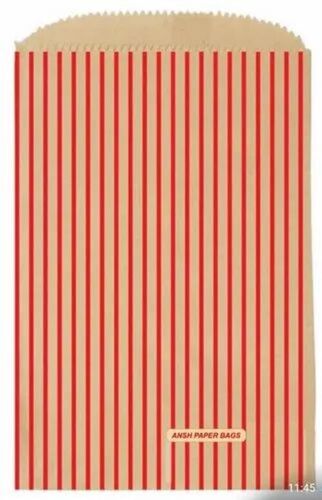 Striped Kraft Paper Bag - Kraft Paper 2kg Capacity Red and White Biodegradable Moisture Proof Recyclable