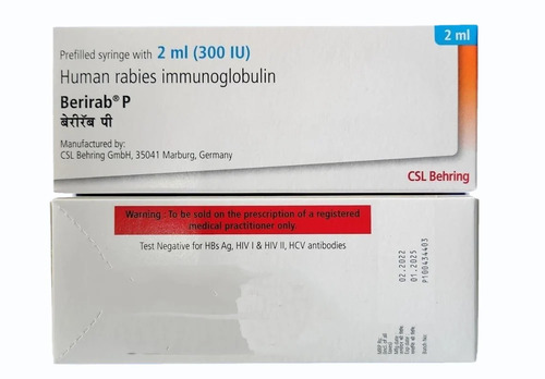 300Iu Berirab P Human Rabies Immunoglobulin Injection Pfs 2Ml - Dosage Form: Liquid