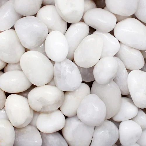 40 Mm White Pear Quartz Pebbles
