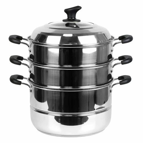 Commercial Stainless Steel Momo Steamer 3 Tier