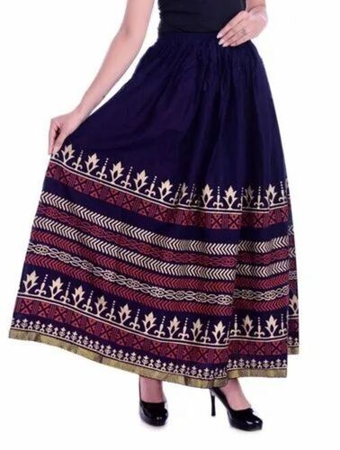 Ladies Rayon Printed Long Skirt