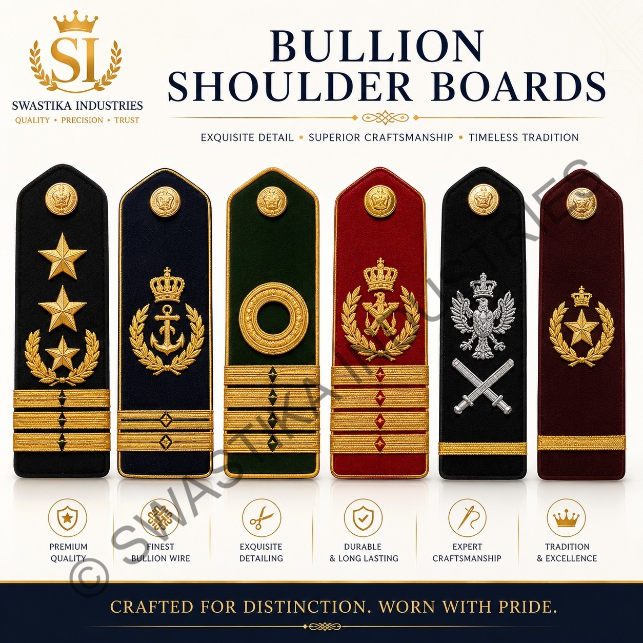 Military Shoulder Epaulettes - Chest Size: Not Applicable