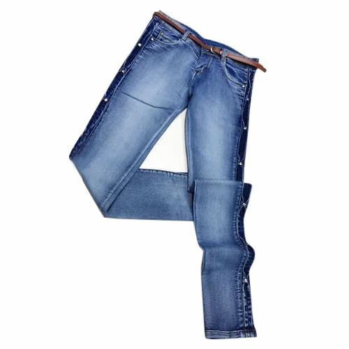 Women Denim Jeans - Denim, Customized Size, Blue | Slim Fit, Stretchable, Breathable, Anti-UV, Quick Dry, Anti-Wrinkle, Comfortable Fit