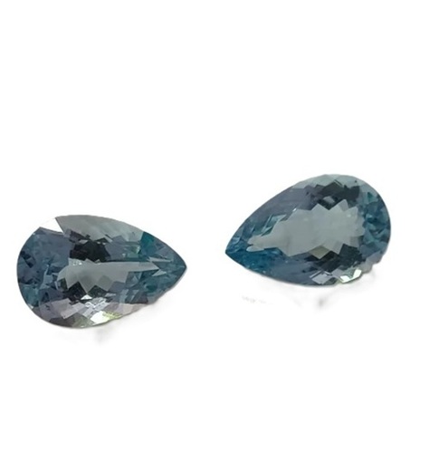 Blue Aquamarine Gemstone Pair