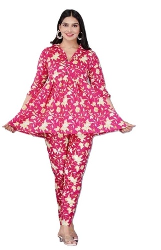 Cotton Printed Top With Pant