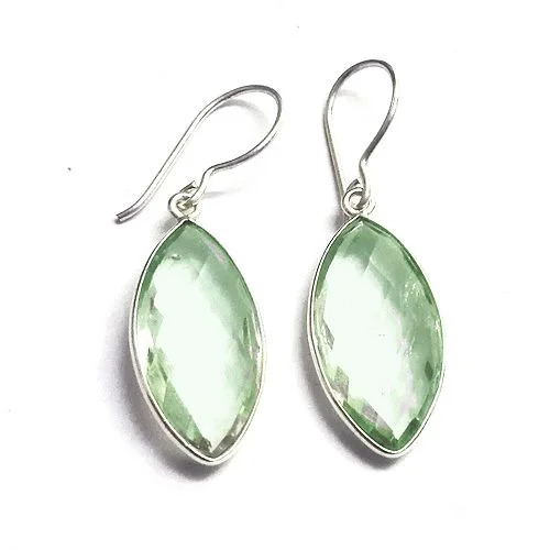Green Amethyst Gemstone Earring Silver Jewellery