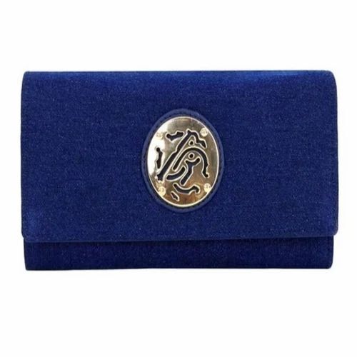 Ladies Plain Blue Pu Leather Wallets