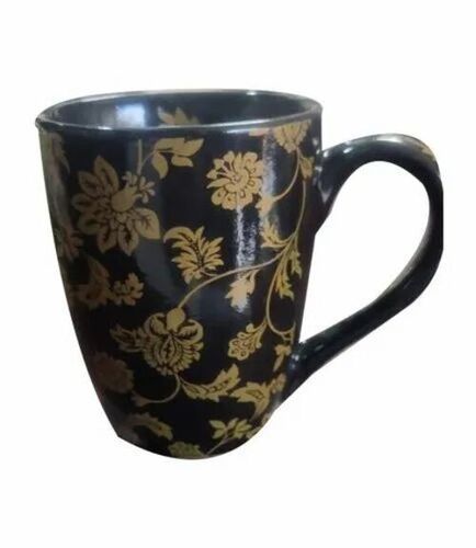 Black Ceramic Printed Milk Mug