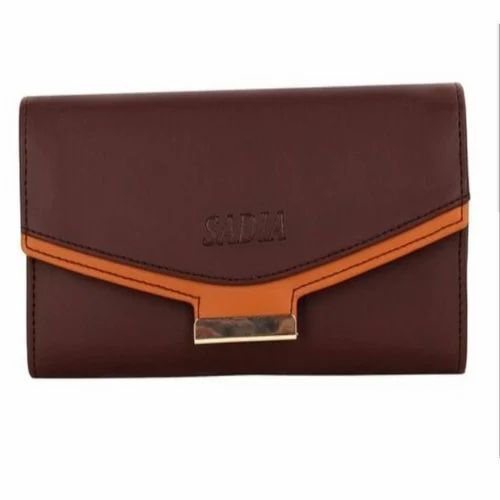 Brown Ladies Pu Leather Wallets