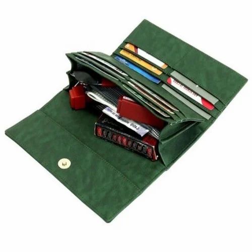 Green Ladies Pu Leather Wallets