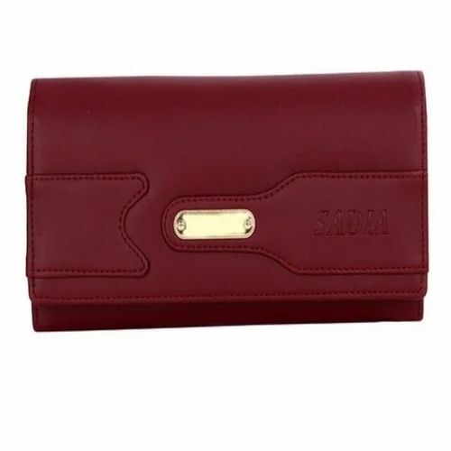 Maroon Ladies Pu Leather Wallets