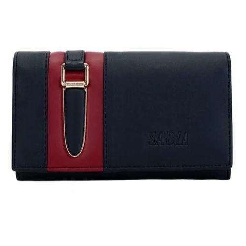 Navy Blue Ladies Pu Leather Wallets