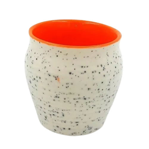 Off White Ceramic Printed Kullad