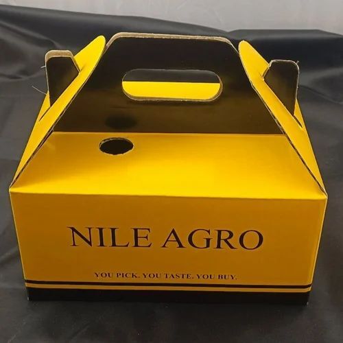 Rectangular Yellow Cardboard Food Packing Box