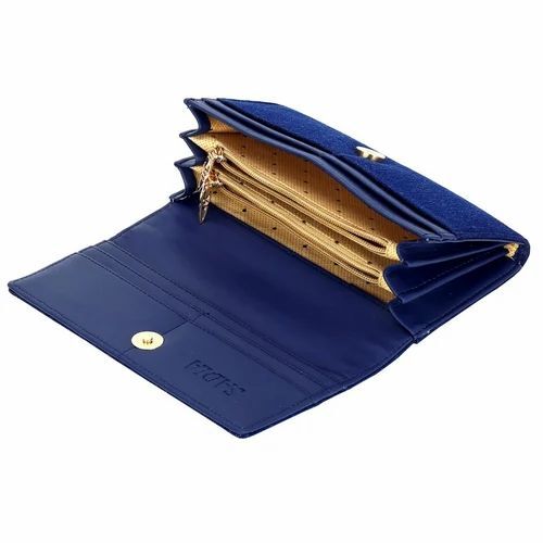 Royal Blue Ladies Pu Leather Wallets