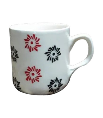 White Ceramic Printed Coffee Mug
