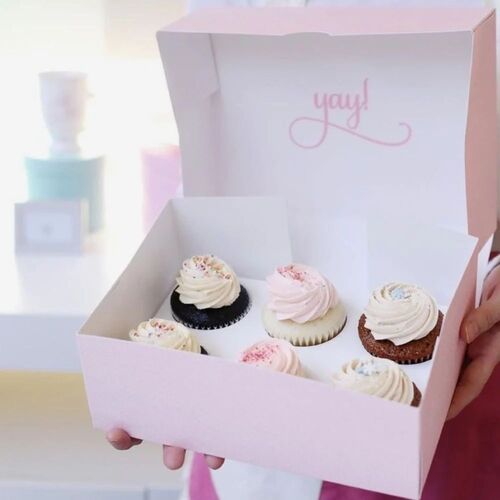 White Cup Cake Boxes