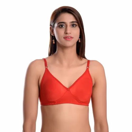 Women Red Color Cotton Bra