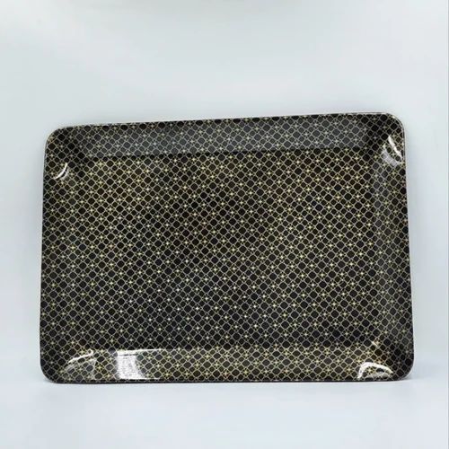 15.1 Inch Black Melamine Dinner Tray