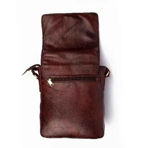 Leather Unisex Brown Sling Bag