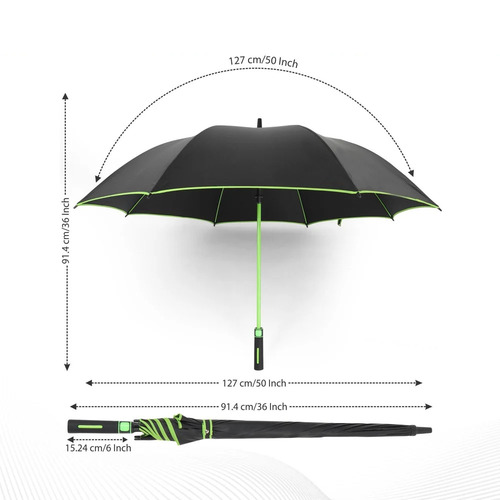 Medium Size Black Silver Automatic 16 Tar Umbrella