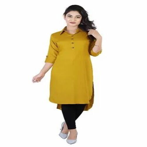Yellow Rayon Kurti