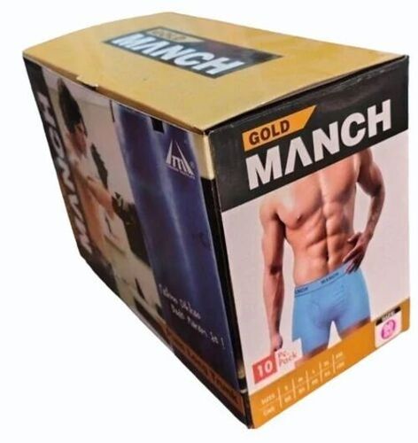 Men Gold Manch Plain Long Trunks