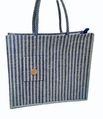 Striped Jute Shopping Bag