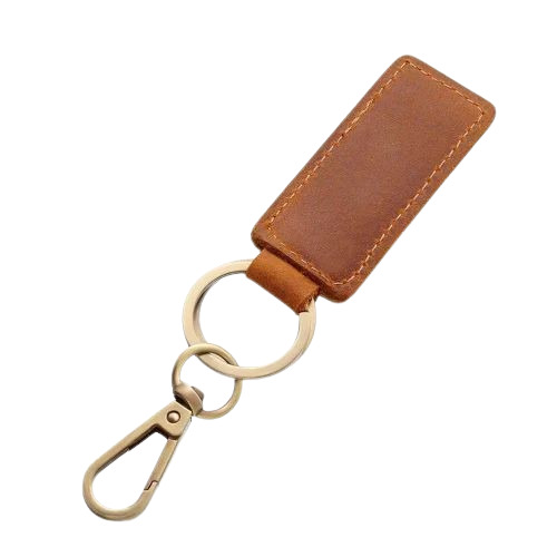 Stylist Brown Leather Keychain - Features: Eco Friendly