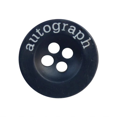 Black Round Garments Polyester Button