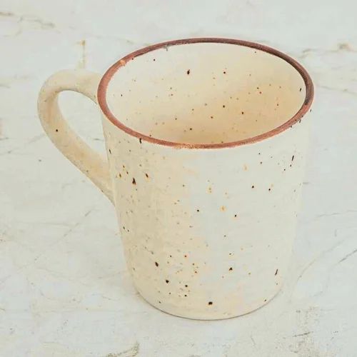 Hand Painted Off White Ceramic Mugs