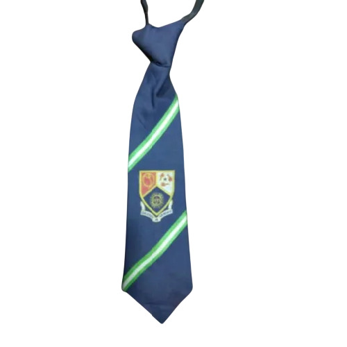 Plain Cotton Center Logo School Tie