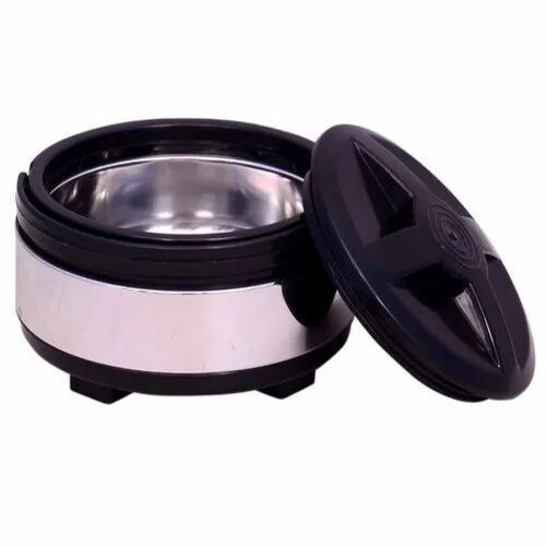 Stainless Steel Elegance Casserole 2500 Ml - Stainless Steel, 2500 Ml, Silver & Black | Rust-Proof, Eco Friendly, Long Lasting