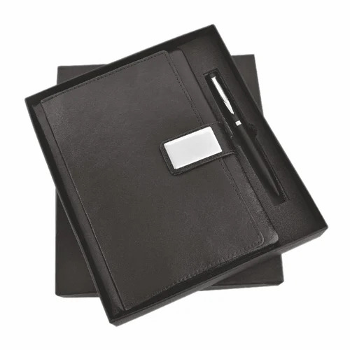 2 In 1 Black Diary Pen Corporate Gift Set