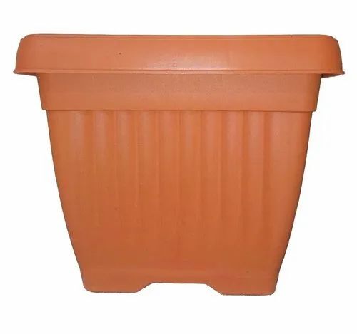 8Inch Square Flower Pot - Color: Brown