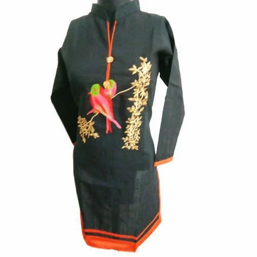 Black Casual Cotton Kurti