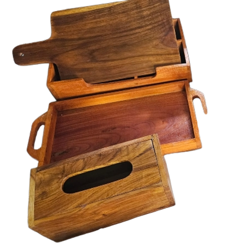 Easy Handling Brown Wooden Tray
