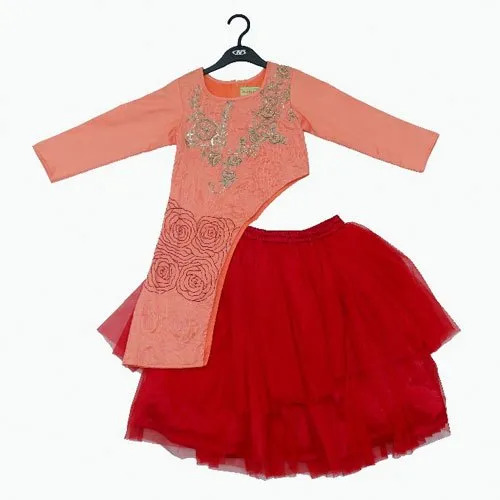 Kids Designer Top And Skirt