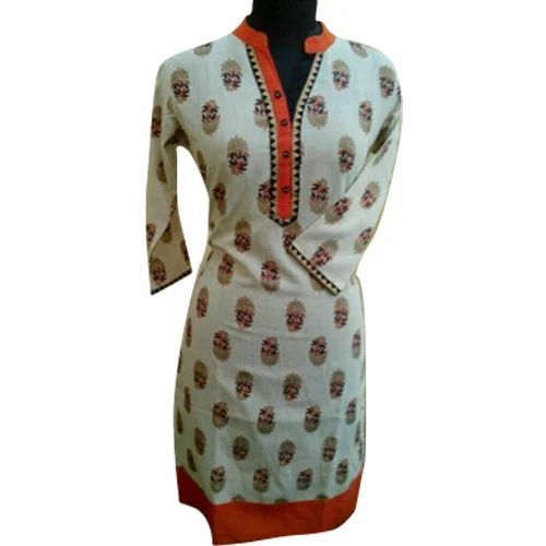 Ladies Band Collar Casual Kurti