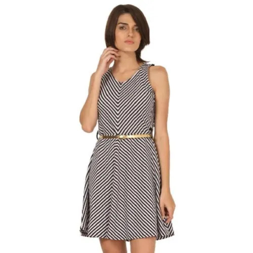 Ladies Black & White One Piece Dress