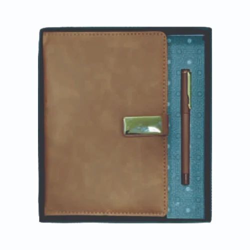 Premium Brown Diary Pen Corporate Gift Set
