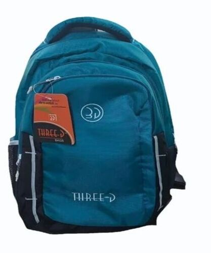 Teal Blue Polyester Office Laptop Backpack