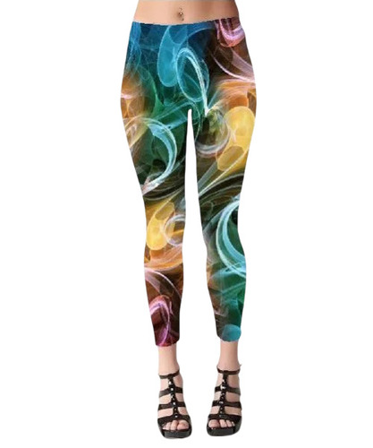 Womens Polyester Spandex Digital Printed Leggings - Multicolor, Breathable, Anti Pilling, Washable